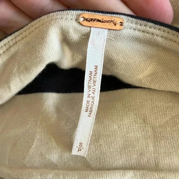 Free  People beige black striped maxi skirt - Picture 4 of 4